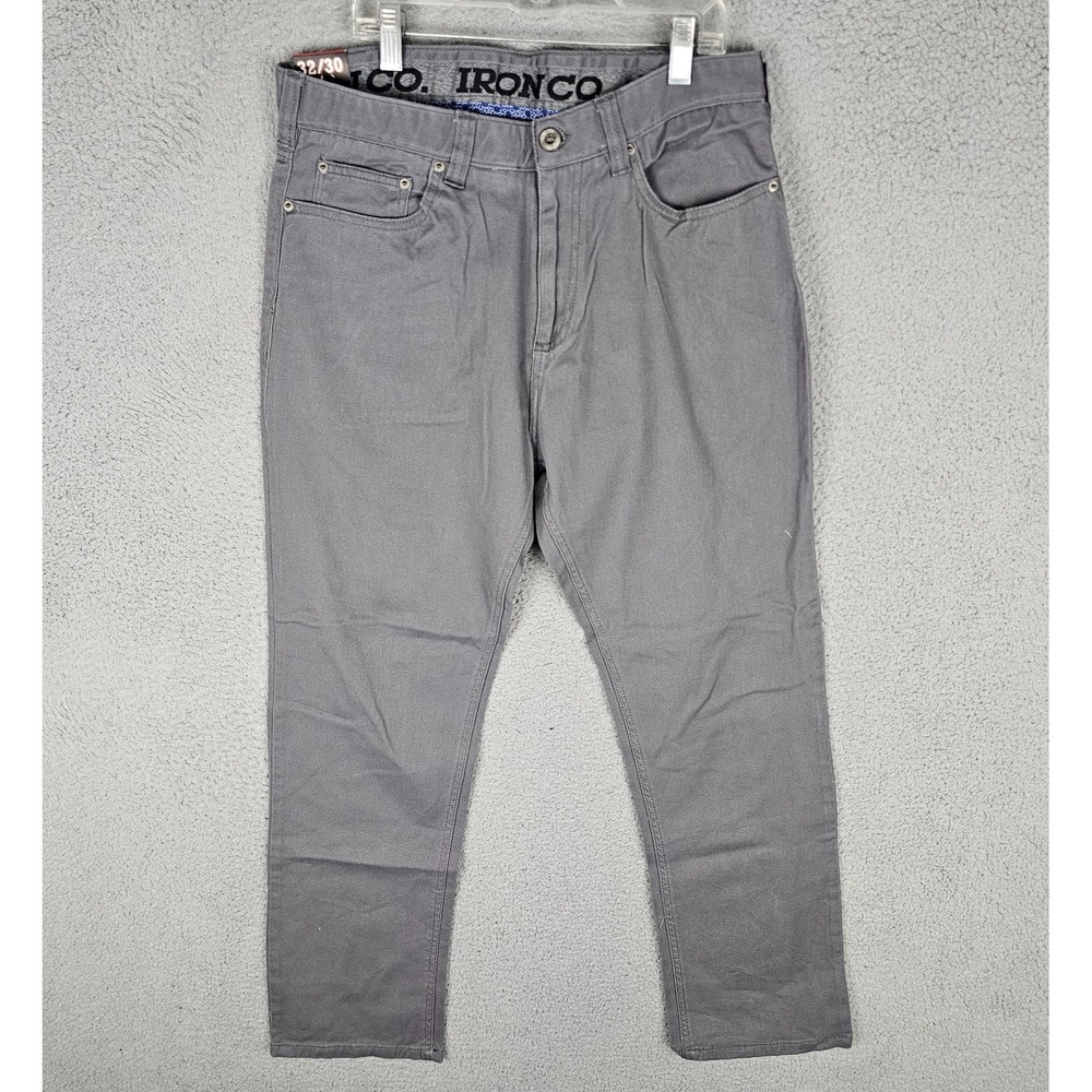 Iron‎ Co. Jeans Mens 32x30 Denim Gray Classic Comfort Straight Leg Waistband